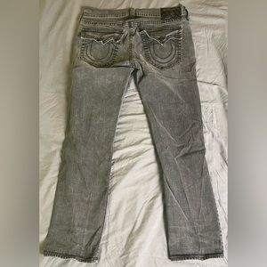 True Religion Jeans Men’s 38 x 34 Black "Zach" Denim Jeans Straight Button Fly